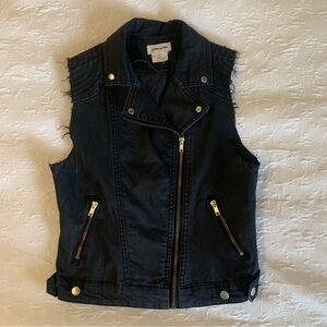 & Denim by H&M Black Denim Biker Vest